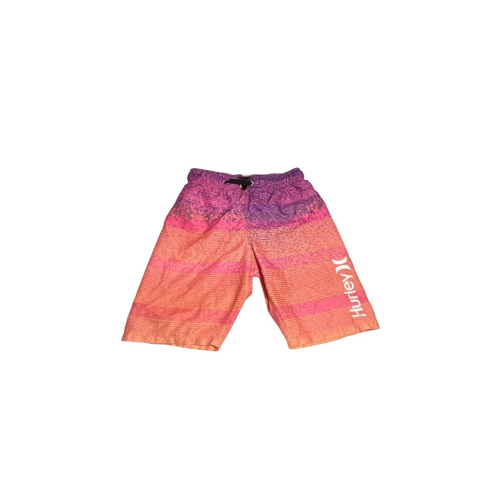 Hurley Boys Swim Trunks Size 7/8 Sunset Gradient Pink Purple Orange Boardshorts